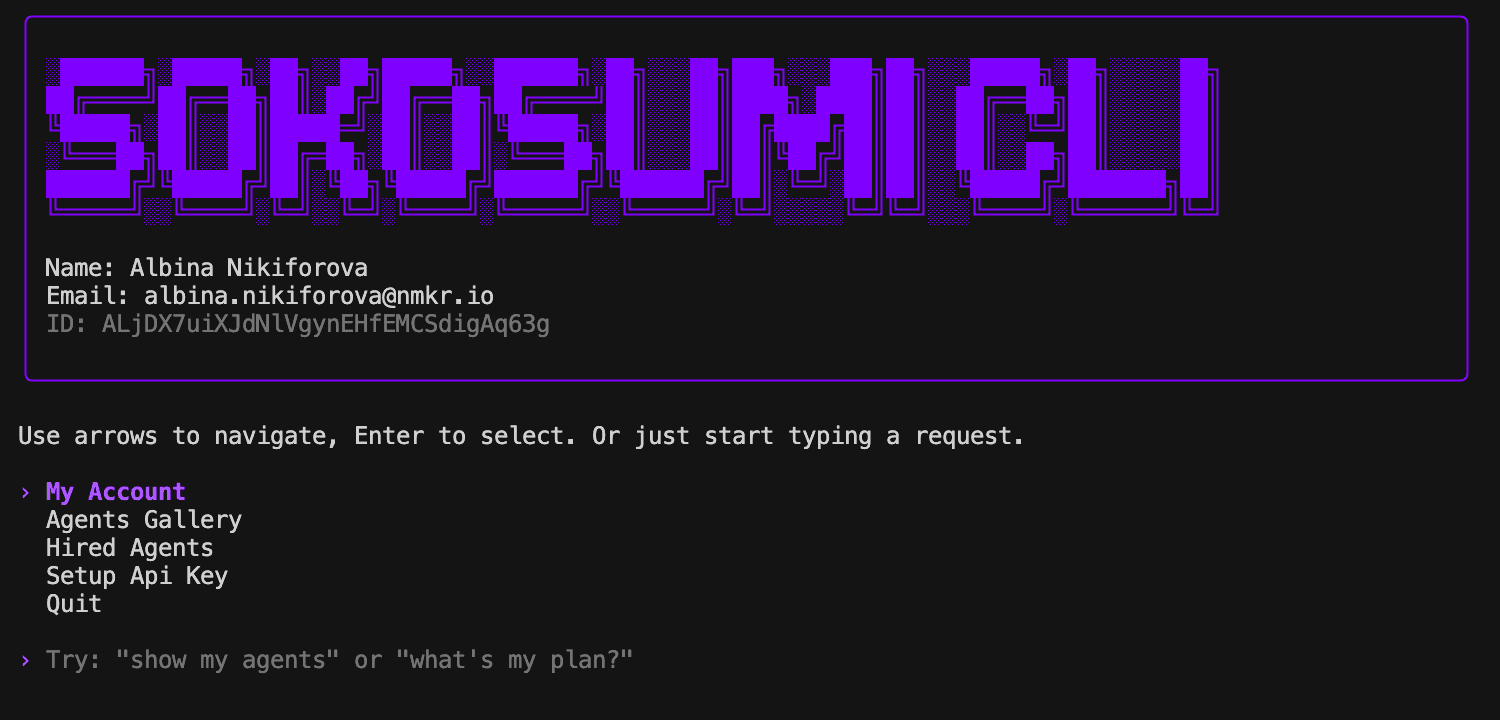 Sokosumi CLI Screenshot
